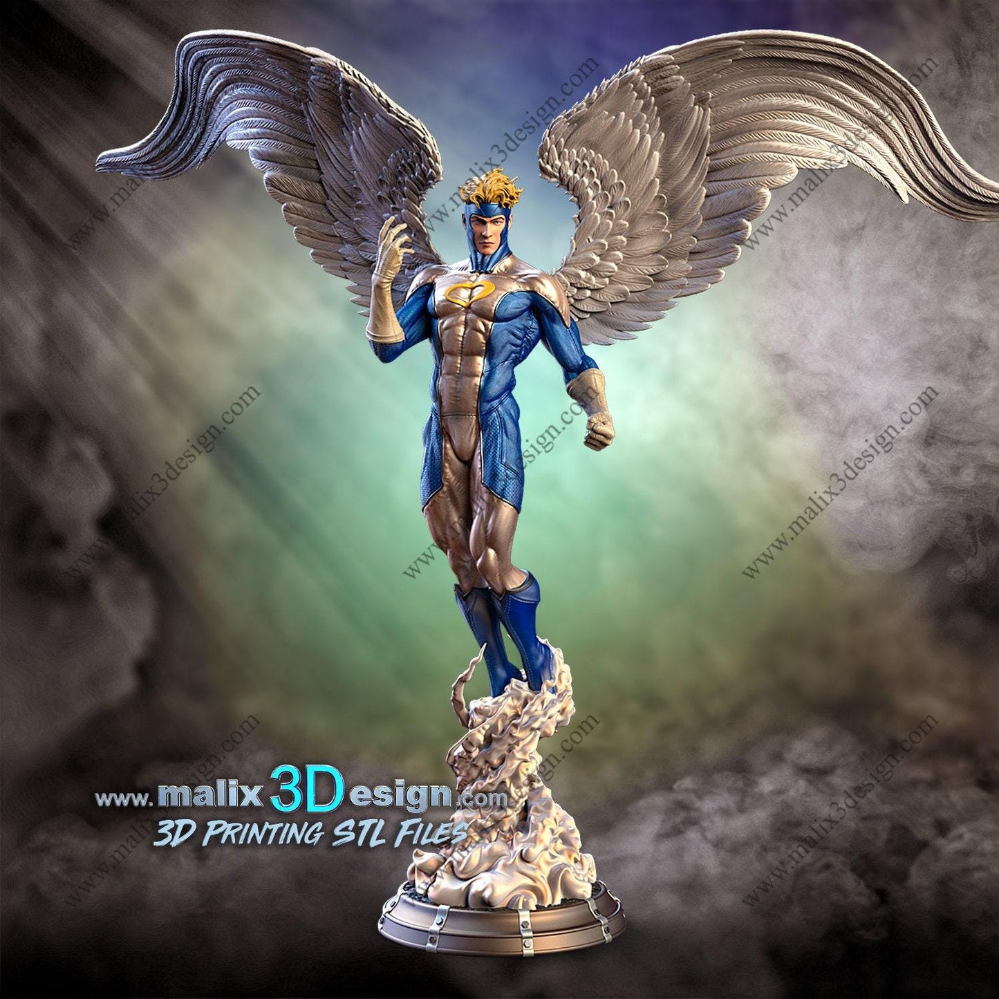 Angel 3d Printed Resin Statue Collectible Figure Miniature Scale 1:10 painted UNASSEMBLED
