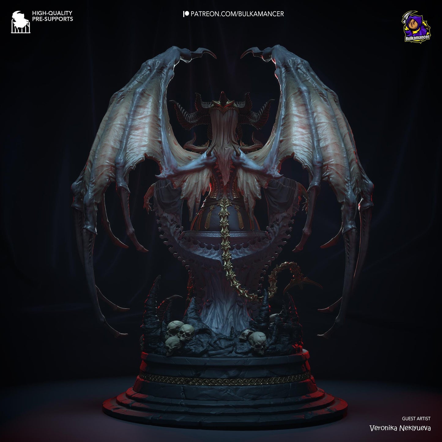 a statue of a giant dragon with large wings