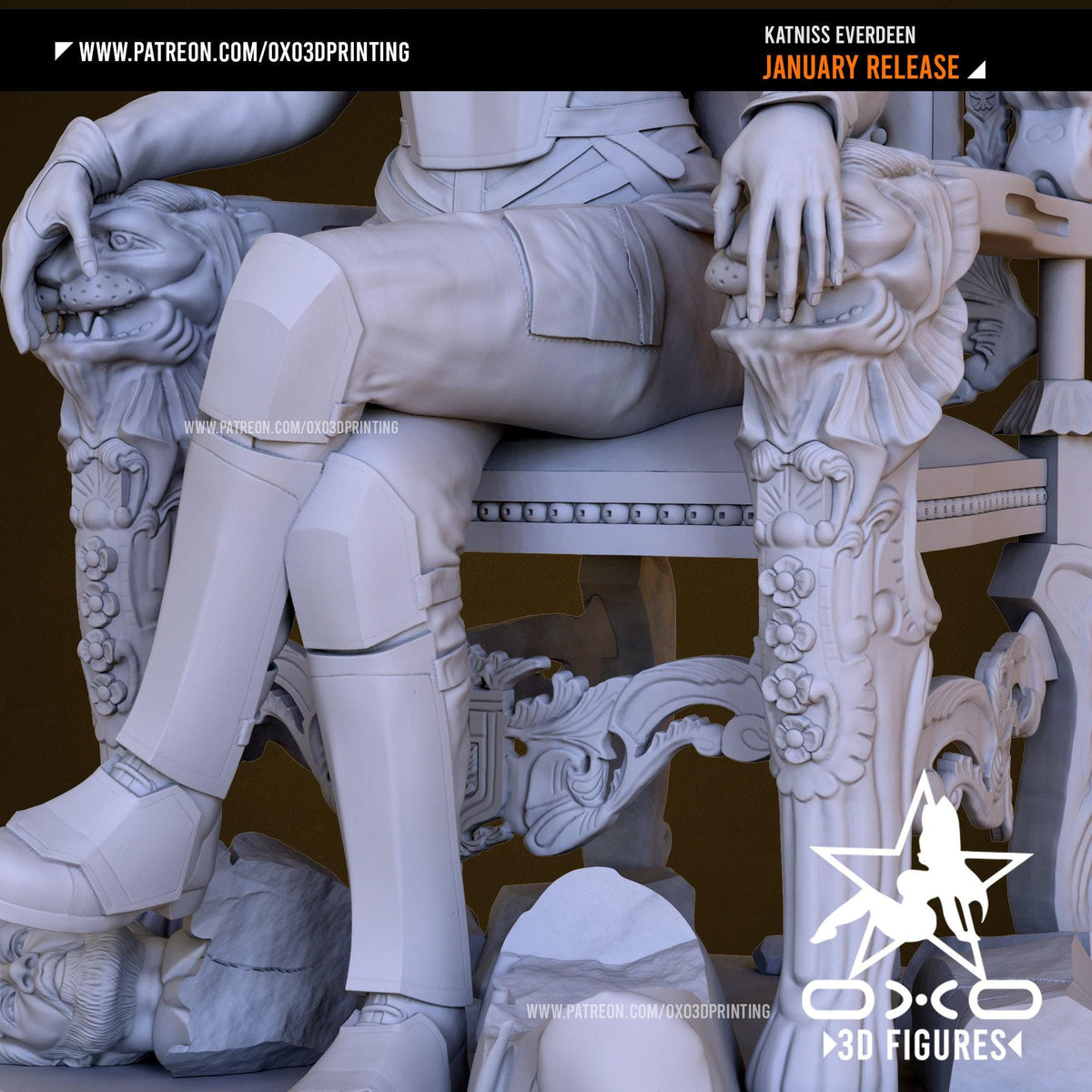 Katniss Everdeen NSFW 3D Printed Statue – Mature Hunger Games Resin Collectible, Made to Order for Adult Collectors