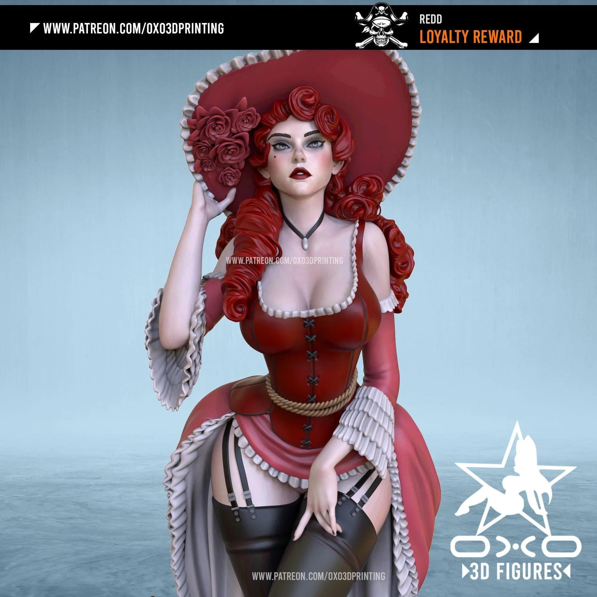 Redd Cowgirl NSFW 3D Printed Miniature Collectible Statue Minis redd-cowgirl-nsfw-3d-printed-miniature-collectible-statue-minis