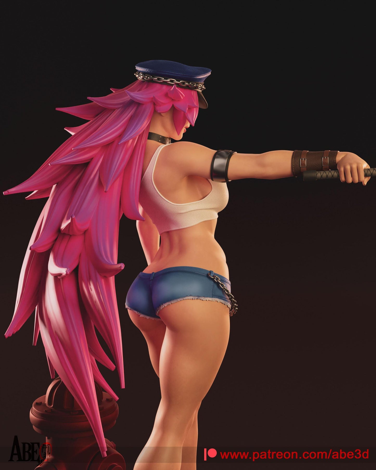 Poison Street Fighter: Dynamic 3D Printed Statue - NSFW Gaming Collectible