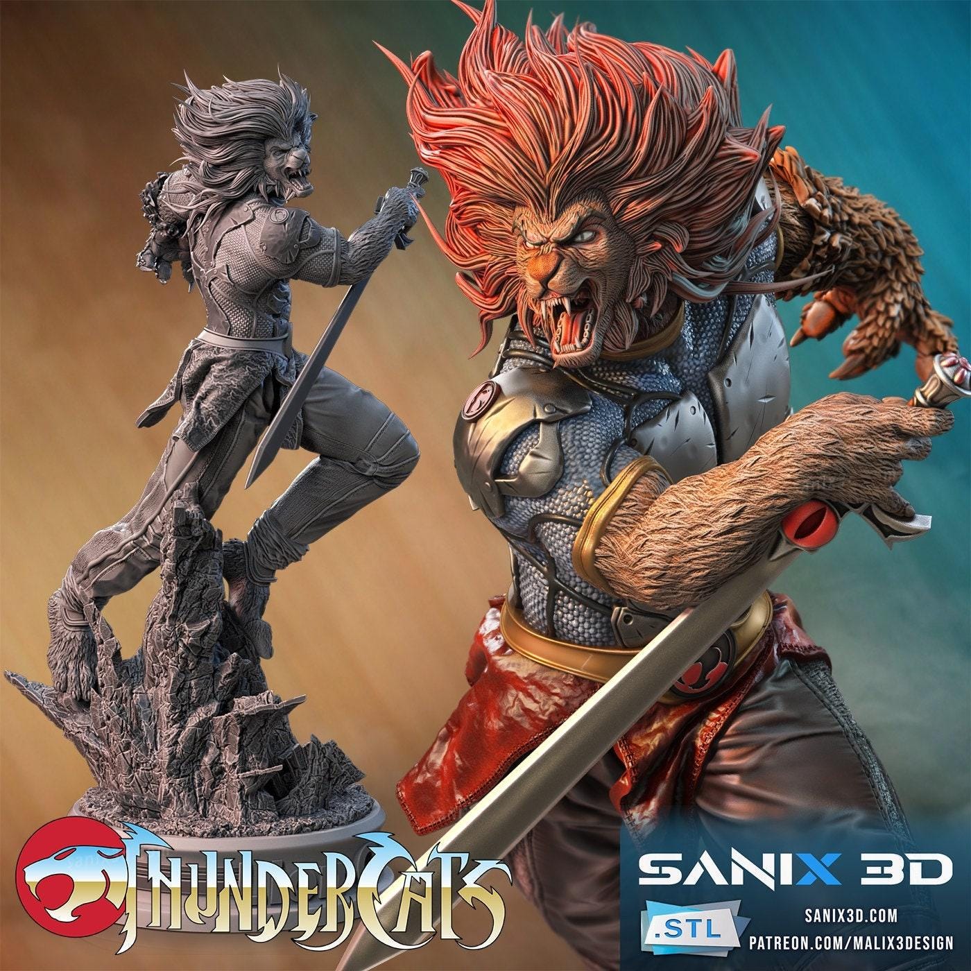 Lion-O (Thundercats) Collectible Resin Statue – Painted or Unpainted Model Kit for Fans