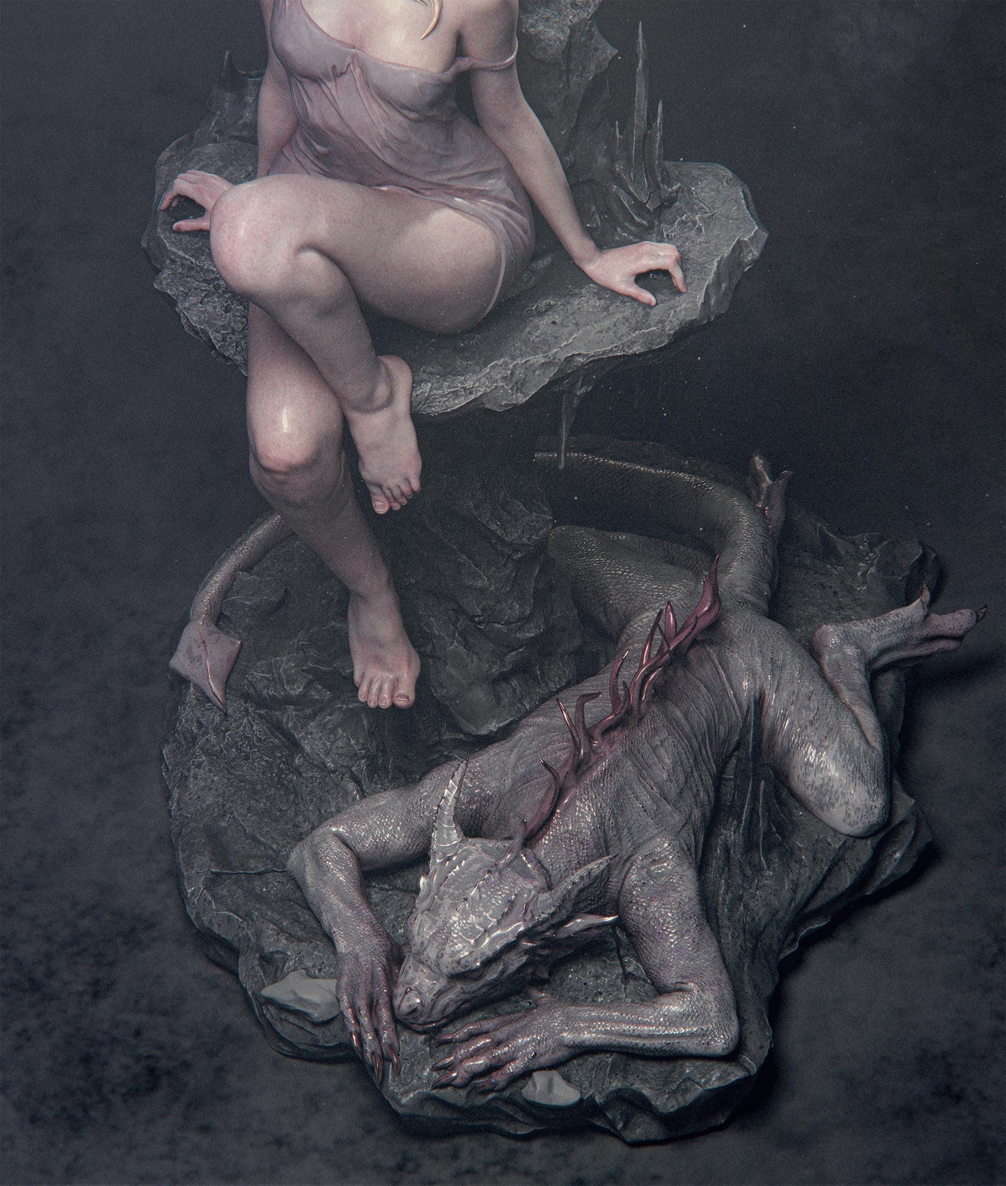 Elegy of the Wyrm 3D Printed Collectible Figure: Epic Dragon Fantasy Statue – High-Detail Resin Model