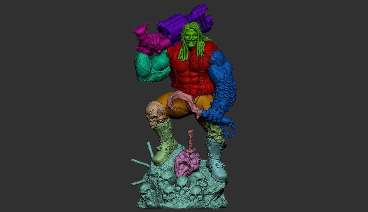 Lobo Collectible Statue: Intense Fanart 3D Printed Figure - DC Comics