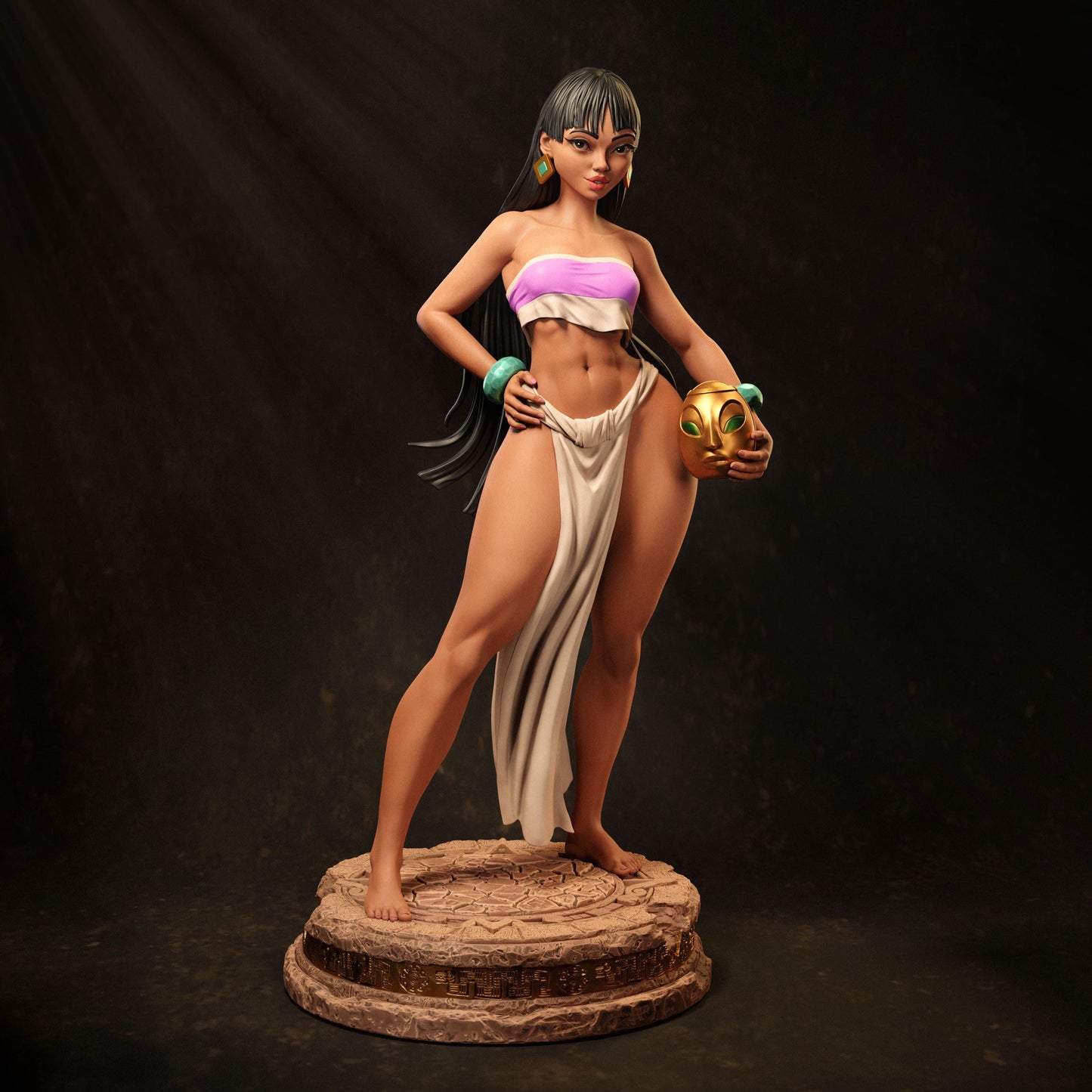 Beautiful Indigenous Woman 3D Printed Collectible Figure - Statue - Perfect Gift Idea for Adults - Home Decor - Pin-Up - Painted