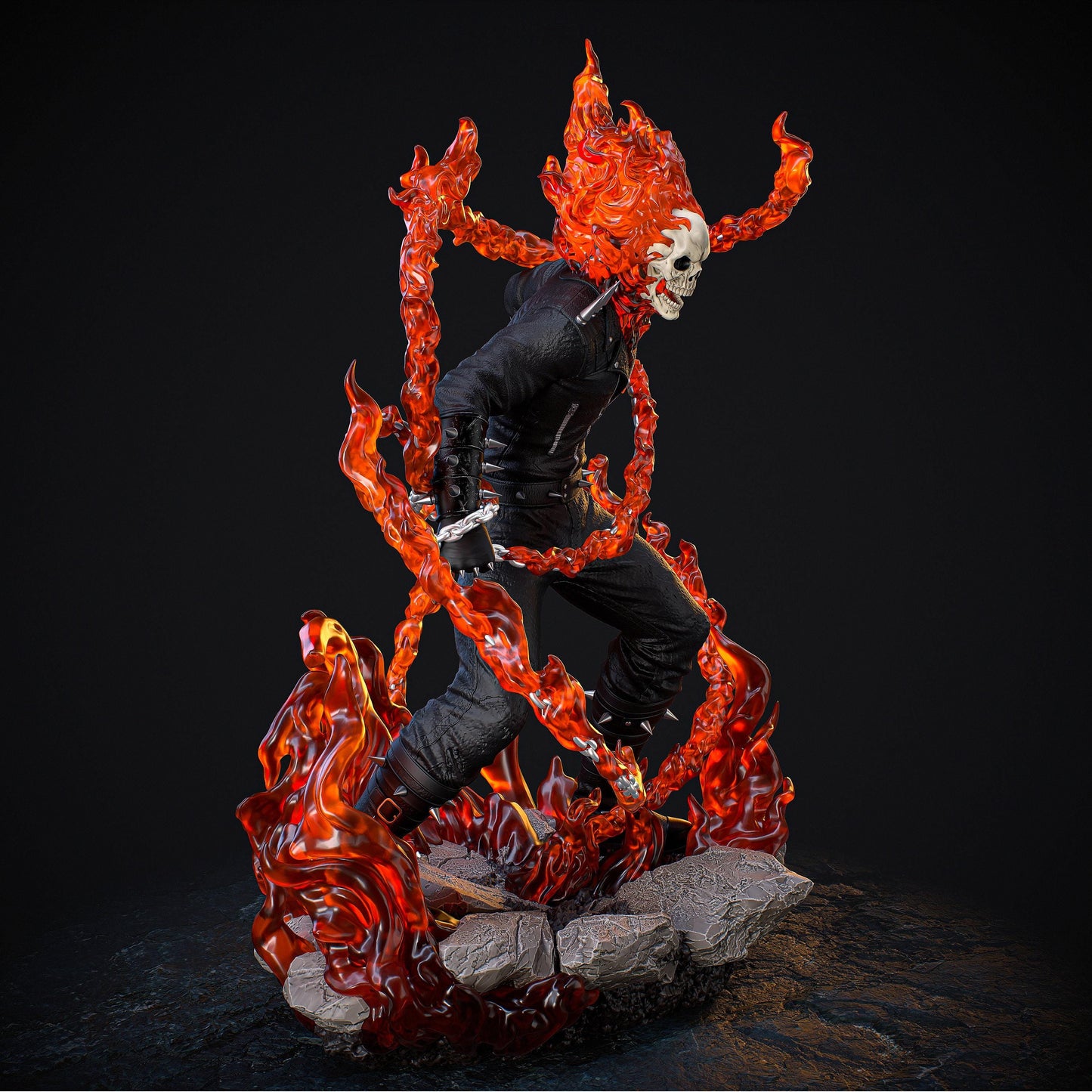 Ghost Rider Collectible Resin Statue – Painted or Unpainted Model Kit for Marvel Fans