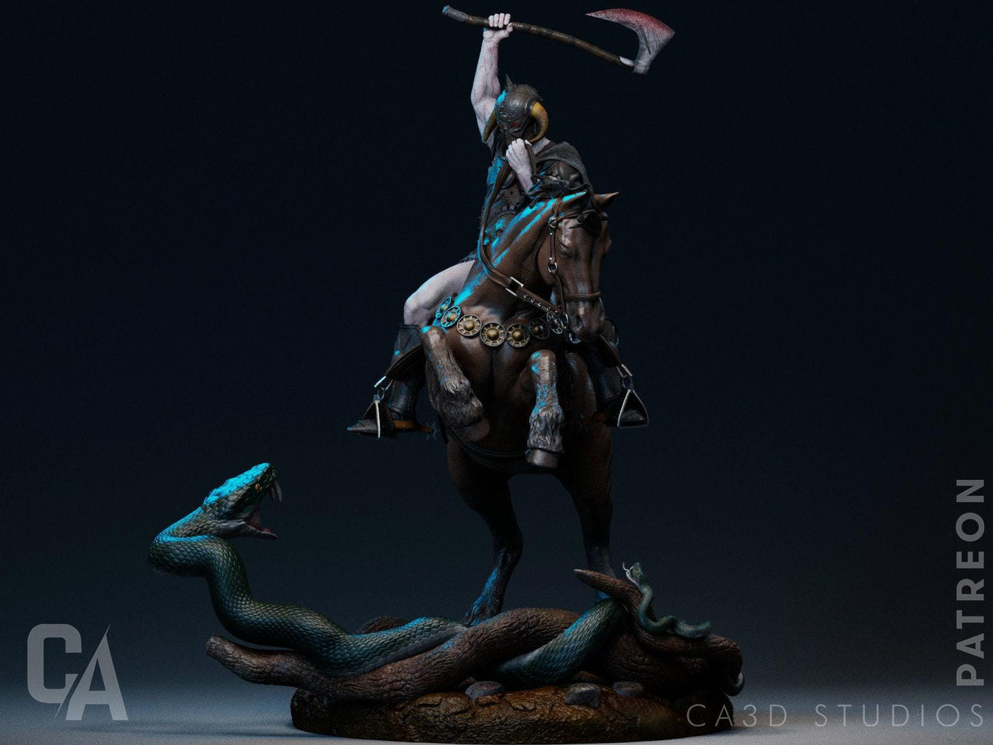 Death Dealer Painted Collectible 3D Print Fanart Statue, Frank Frazetta
