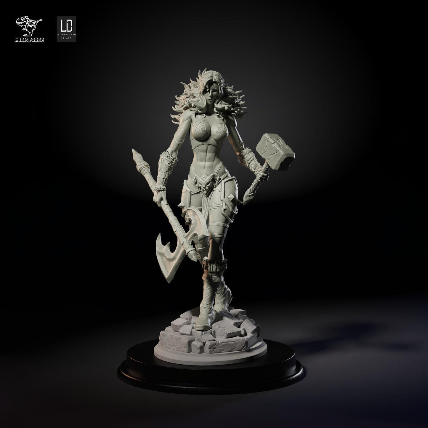 Barbarian Female Warrior Collectible Miniature Dnd miniatures, Hero quest figure, Miniature painting, Wargame miniatures