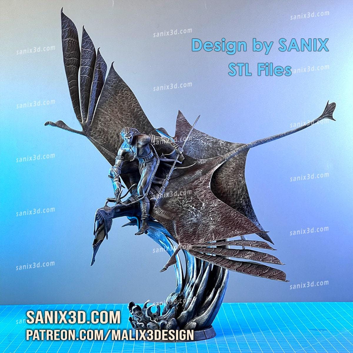Avatar Jake Sully & Ikran: Epic 3D Printed Resin Collectible - Pandora Display