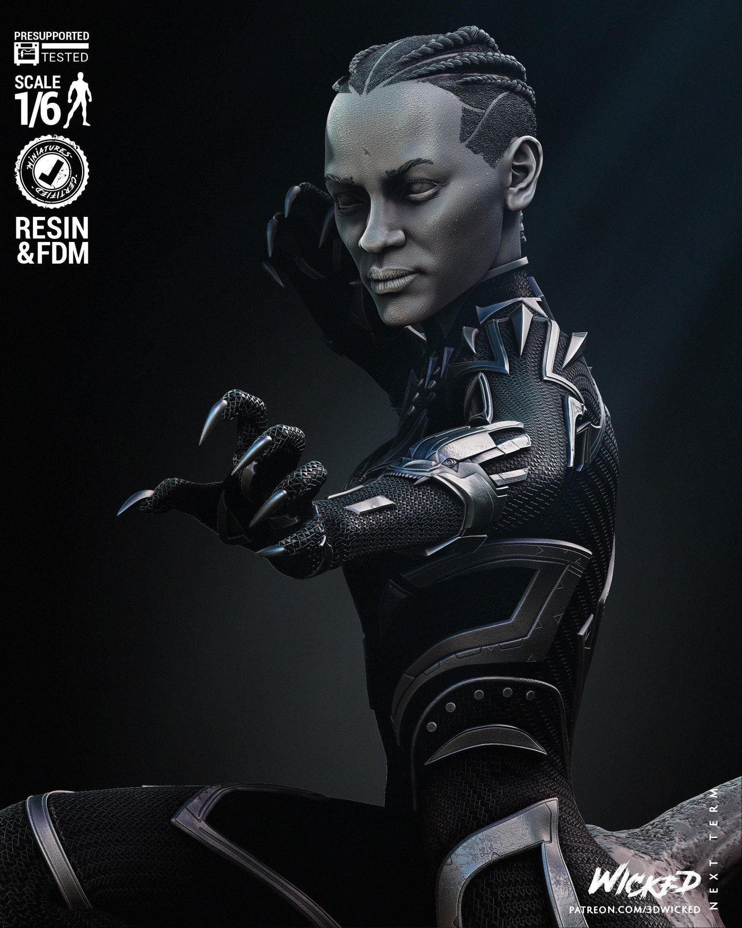 Black Panther 3d print Collectible Miniature statue figure gift idea for man woman painter painted scale 1\6