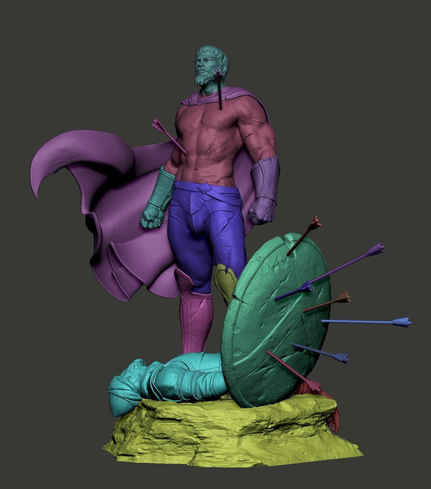 Leonidas King of Sparta - Majestic 3D Printed Collectible Statue: Immortalize the Hero of Thermopylae!