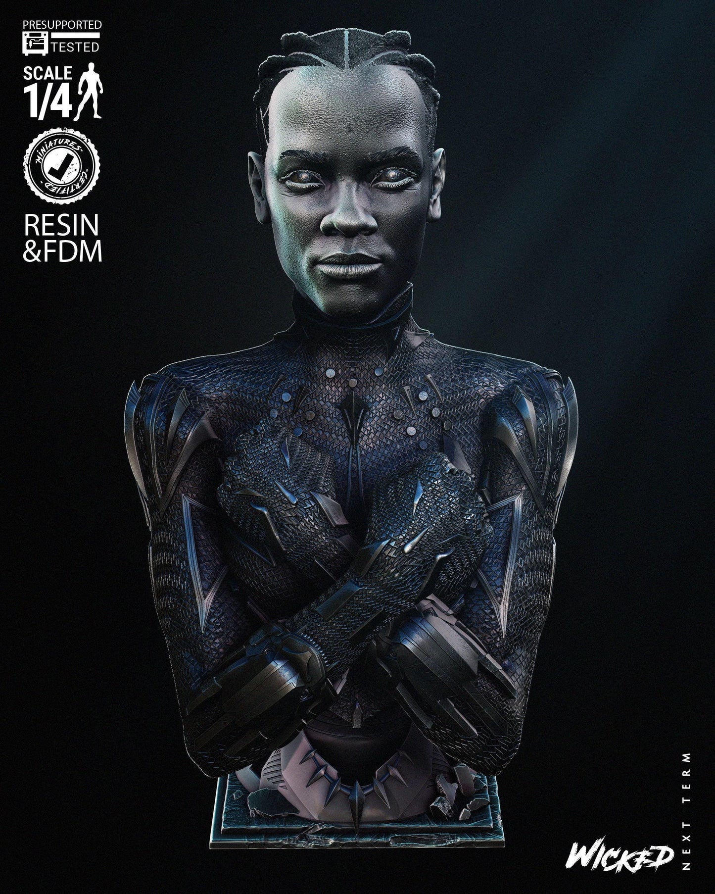Black Panther Bust 3d print Collectible Miniature statue figure gift idea for man woman painter unpainted scale 1\10