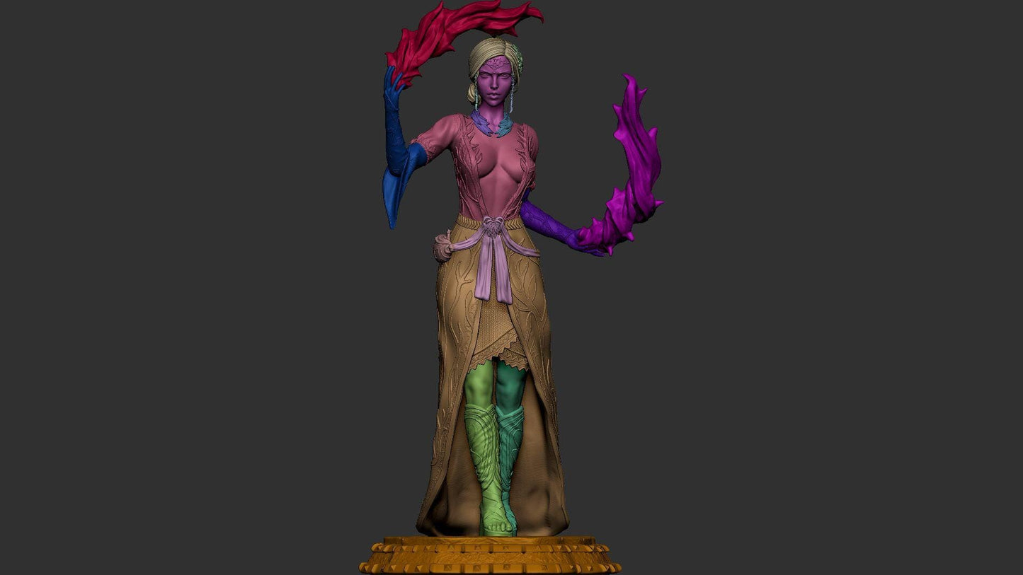 Triss 3D Print Collectible Miniature Statue Figure NSFW Pin Up Painted Witcher Fanart