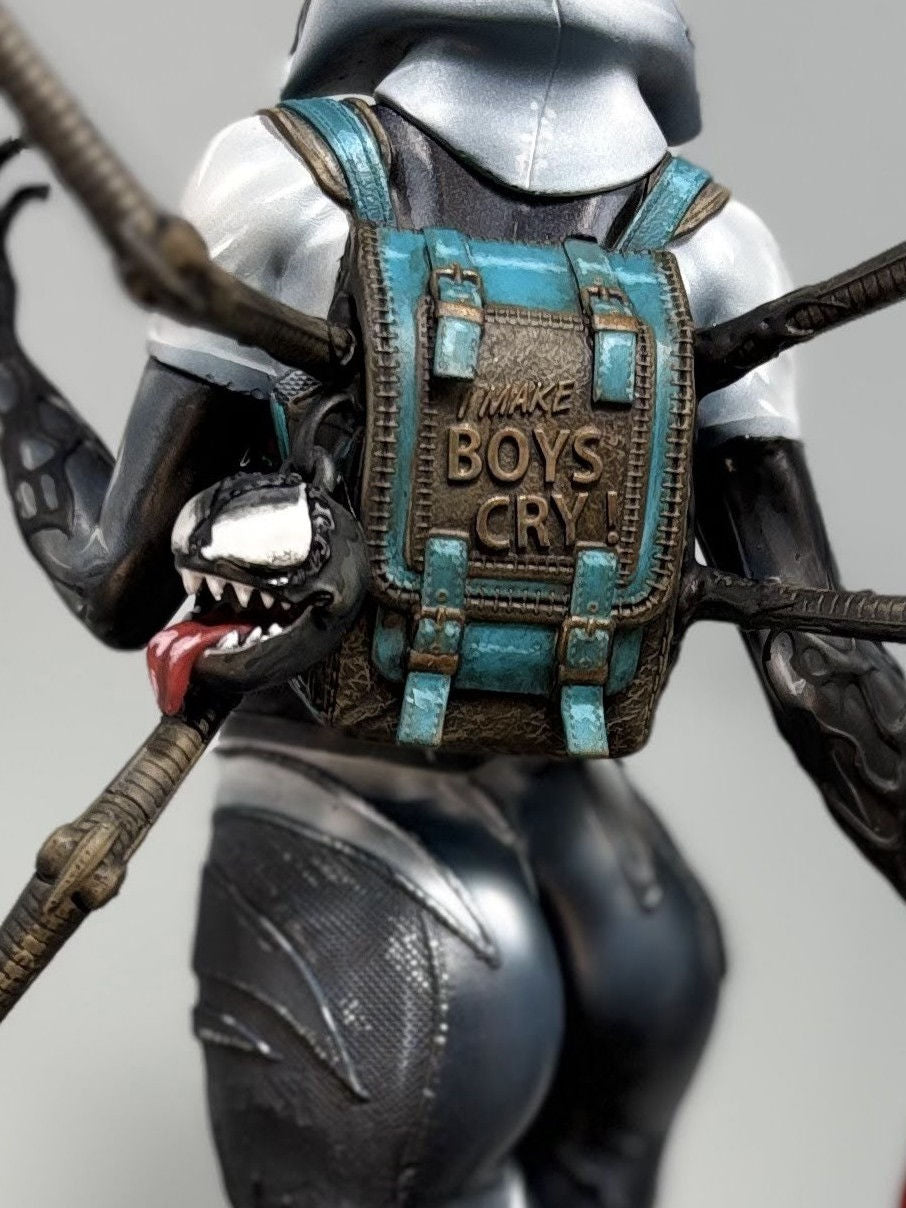 Stunning Gwenom 3D Printed Statue: Venomized Spider-Gwen Fan Art Collectible Figure from the Spider-Verse