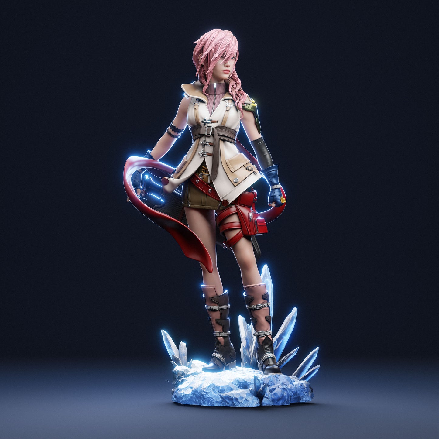 Lightning Final Fantasy Inspired 3D Printed Statue - Hand-Painted Collector's Figure or Unpainted DIY Model Kit