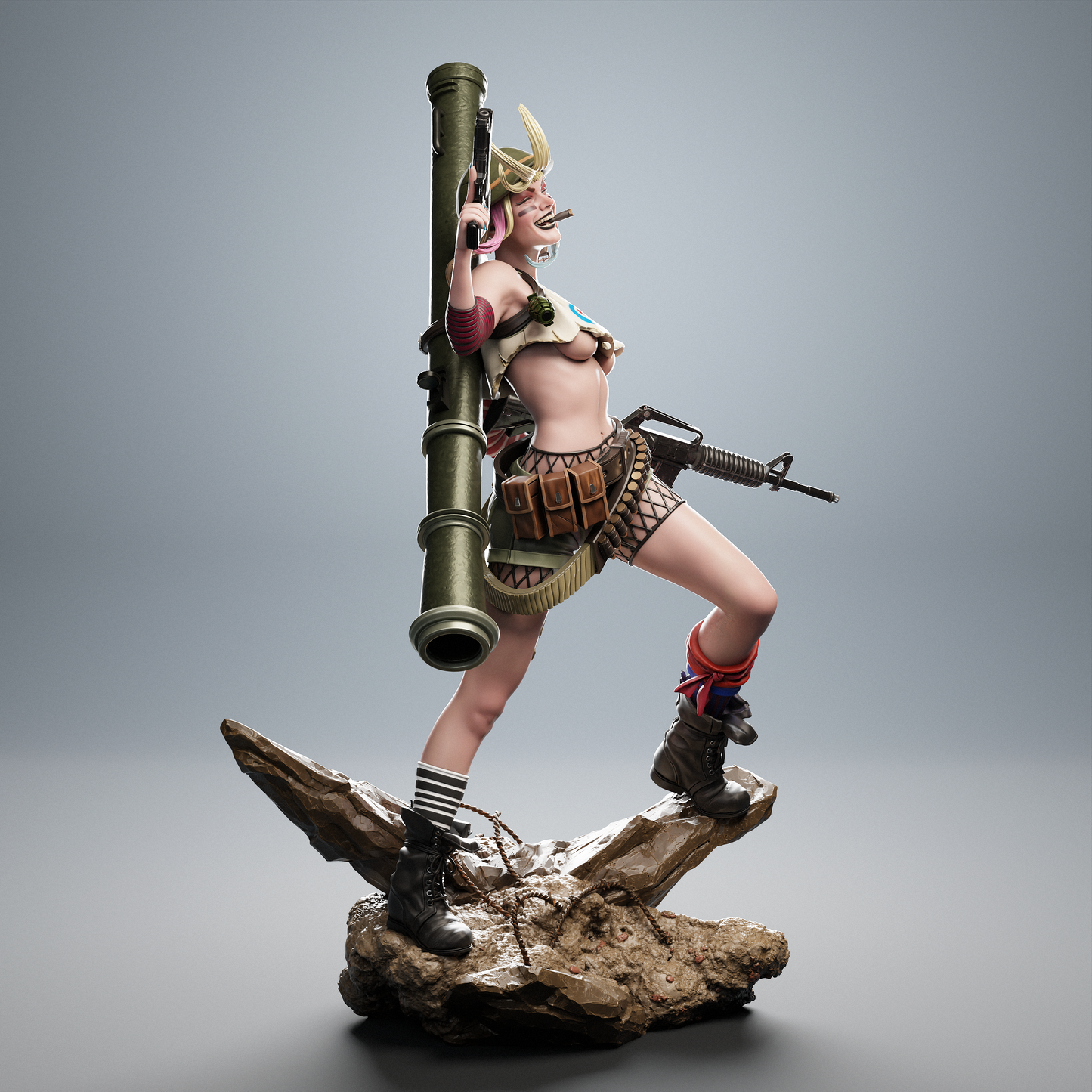 Tank Girl 3D Printed Collectible Statue - Hand-Painted Figure from Classic Comics - High-Quality Fan Art