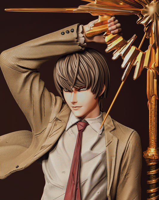 Light Yagami 3D Printed Statue | High-Detail Death Note Collectible Figure | Painted or Unpainted Resin Model for Display