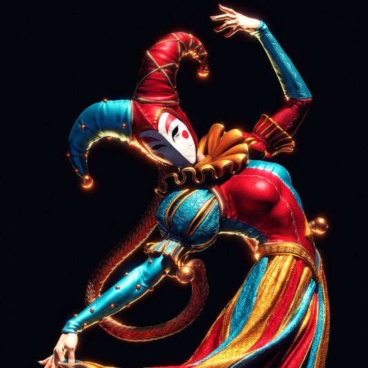 Hand-Painted Jester Statue – Fantasy 3D Printed Collectible Figure, Adult Display with NSFW Option Available