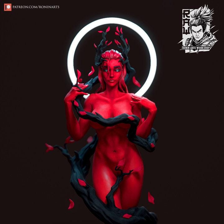 Captivating Pinup Red 11 3D Print Resin Miniature Collectible: Exquisite Fantasy Figure for Enthusiasts