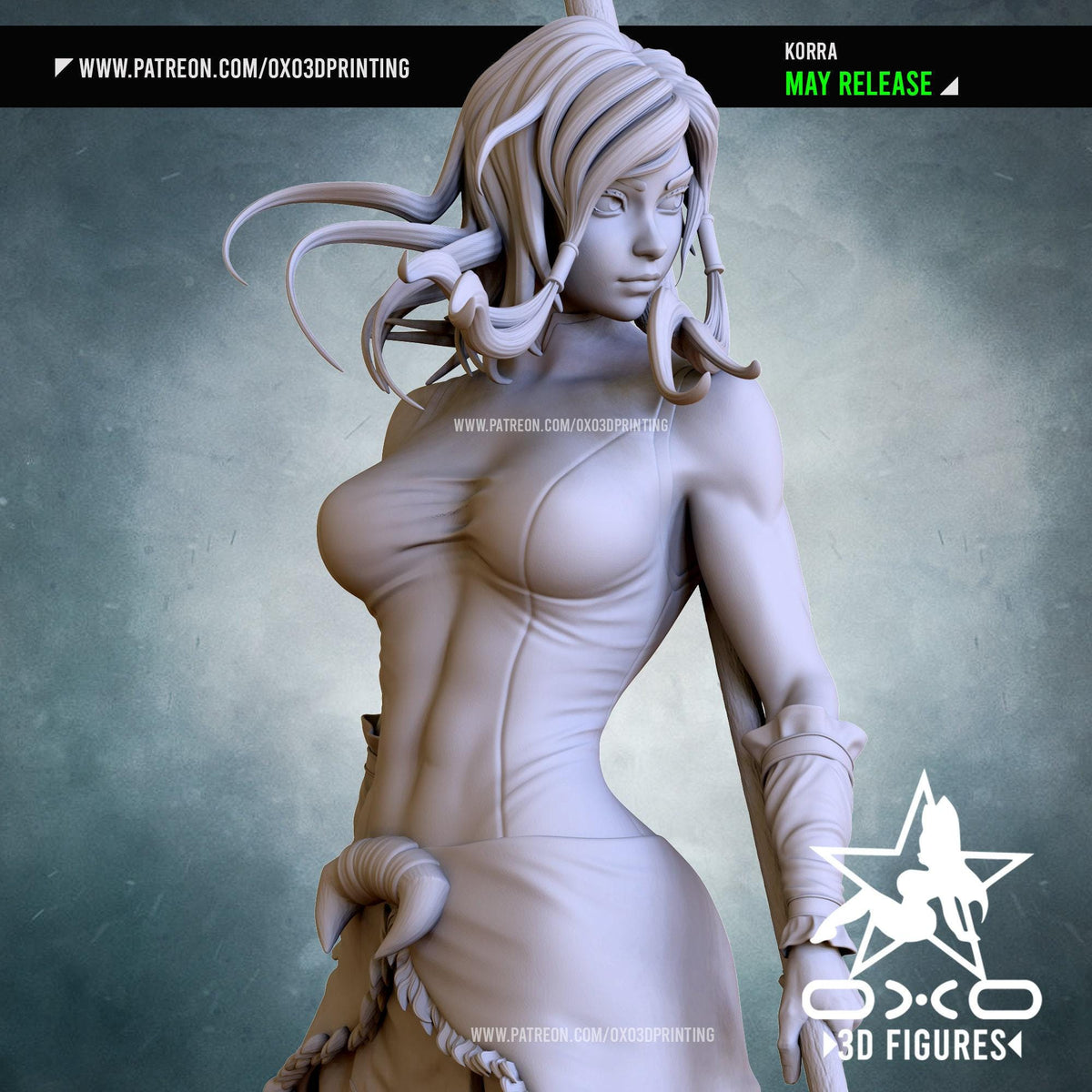 Korra NSFW 3D Printed Statue – Mature Avatar Bender Warrior Resin Collectible, Made to Order for Adult Collectors & Fans