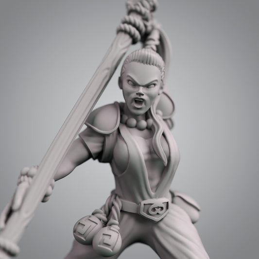 Warrior Monk 3D Print Collectible Resin Miniature dnd Pathfinder ttrpg wargames d20 rpg 28mm 32mm 35mm 40mm 54mm 75mm
