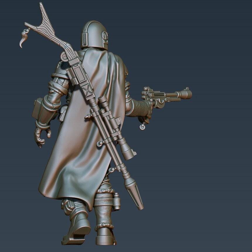 Bounty Hunter 3d print Fanart Collectible Miniature RPG Miniatures Tabletop Games ttrpg wars
