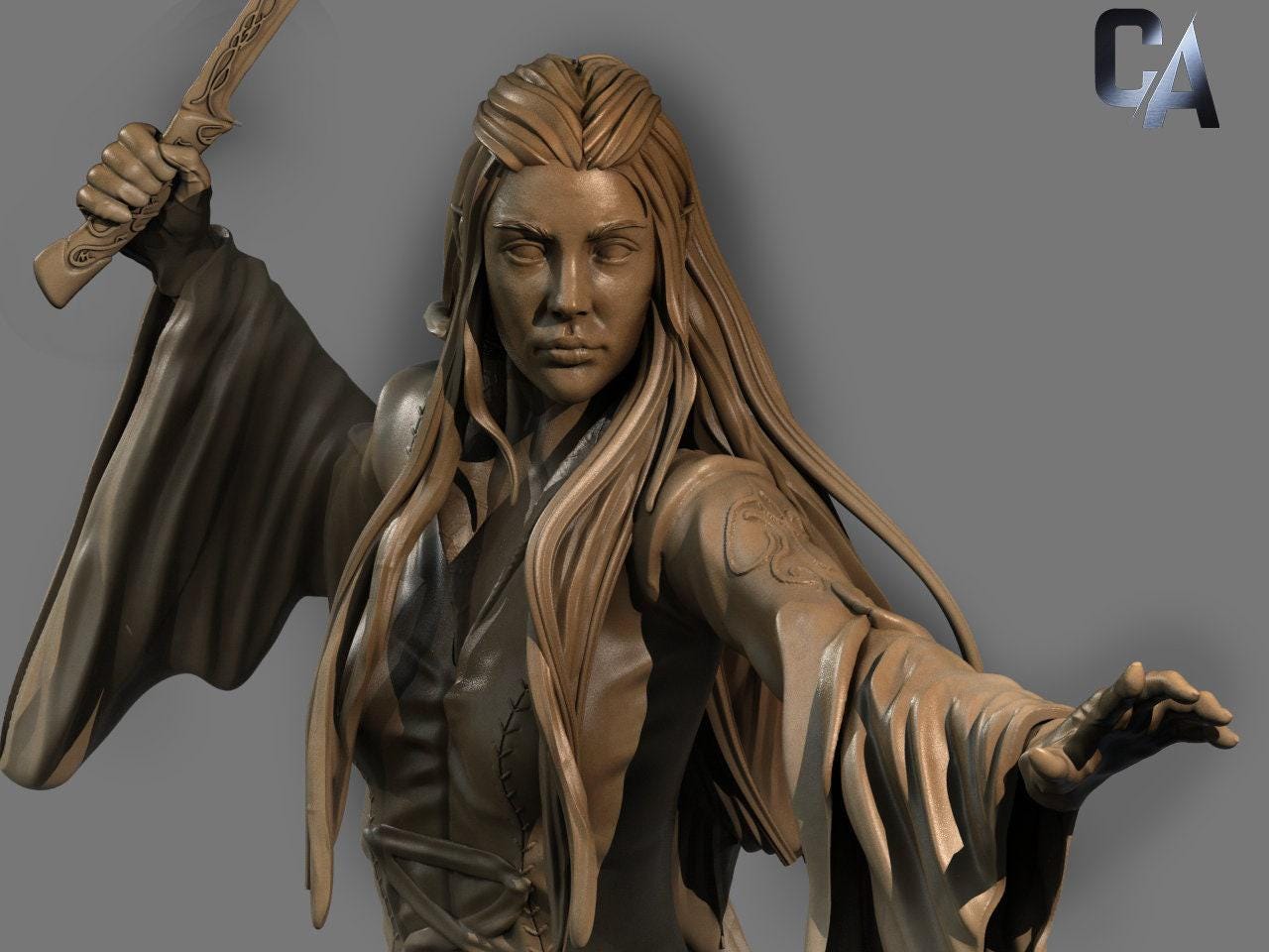Arwen 3D Print Statue: Exquisite NSFW Lord of the Rings Collectible – Premium Elf Princess Figure