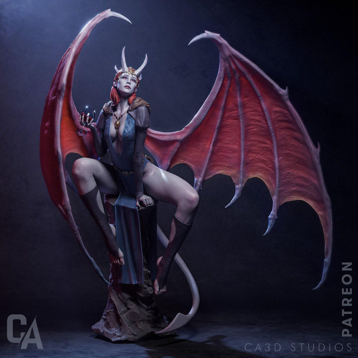 Mizora NSFW 3D Printed Statue – Mature Baldur's Gate 3 Cambion Resin Collectible, Made to Order for Adult Collectors