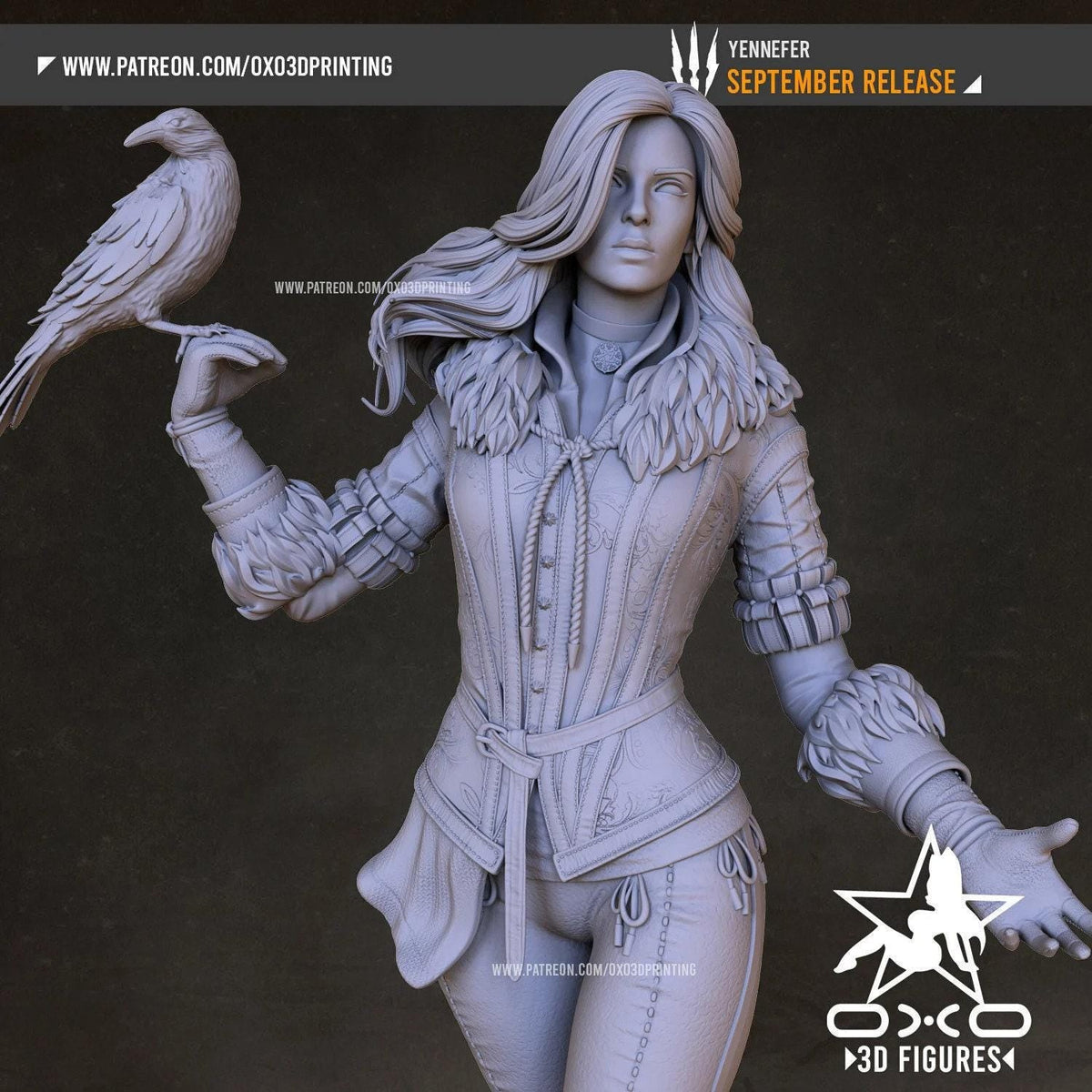 Yennefer Witcher NSFW 3D Printed Statue – Mature Raven Sorceress Resin Collectible, Made to Order for Adult Collectors