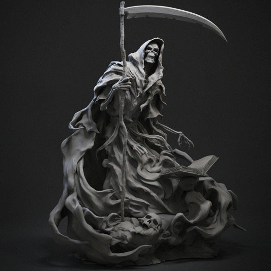 Grim Reaper Collectible Statue 3D Printed Resin Figure | Hand Painted or Unpainted Fantasy Horror Decor