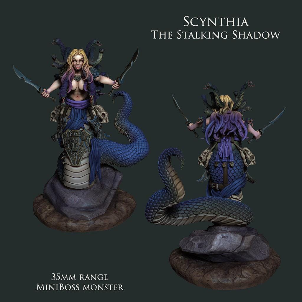 Gorgon Mini Boss Scynthia NSFW 3D Printed Statue – Mature DnD Boss Resin Collectible, Made to Order for Adult Collectors