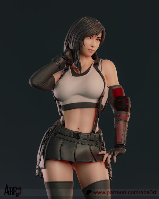 Detailed Tifa Lockhart Collectible Statue (FF7) | Available Painted or as Unpainted Resin Model Kit