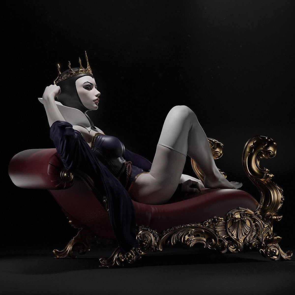 Evil Queen NSFW 3D Printed Statue – Mature Dark Fairy Tale Resin Collectible, Made to Order for Adult Collectors & Fans