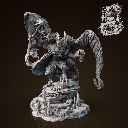 Karhu Mothman Monster - Unpainted 35mm Resin Miniature - Cryptid Horror Figure