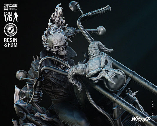 Johnny Blaze Ghost Rider Collectible Resin Statue – Painted or Unpainted Model Kit for Marvel Fans