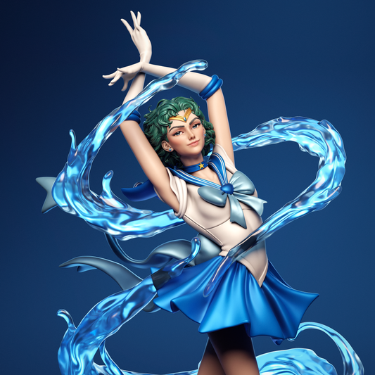 Hand-Painted Sailor Mercury 3D Printed Statue | Anime Figure Collectible | Detailed Fan Art Sculpture