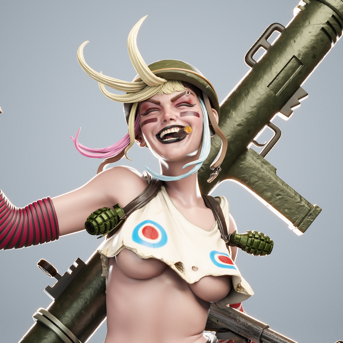 Tank Girl NSFW 3D Printed Statue – Mature Comic Book Rebel Resin Collectible, Made to Order for Adult Collectors & Fans