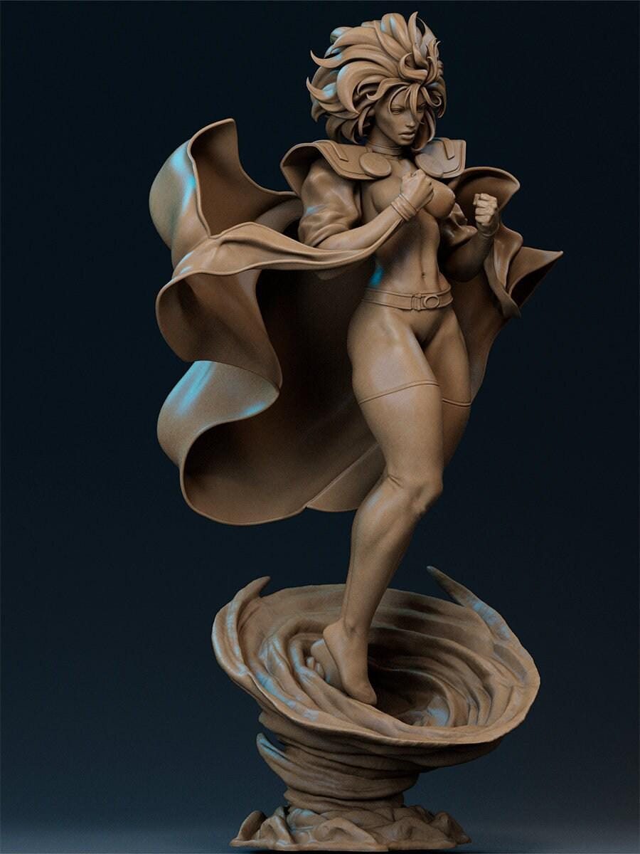 Storm NSFW 3D Printed Statue – Mature Superhero Resin Collectible, Made to Order for Adult Collectors and Hobbyists