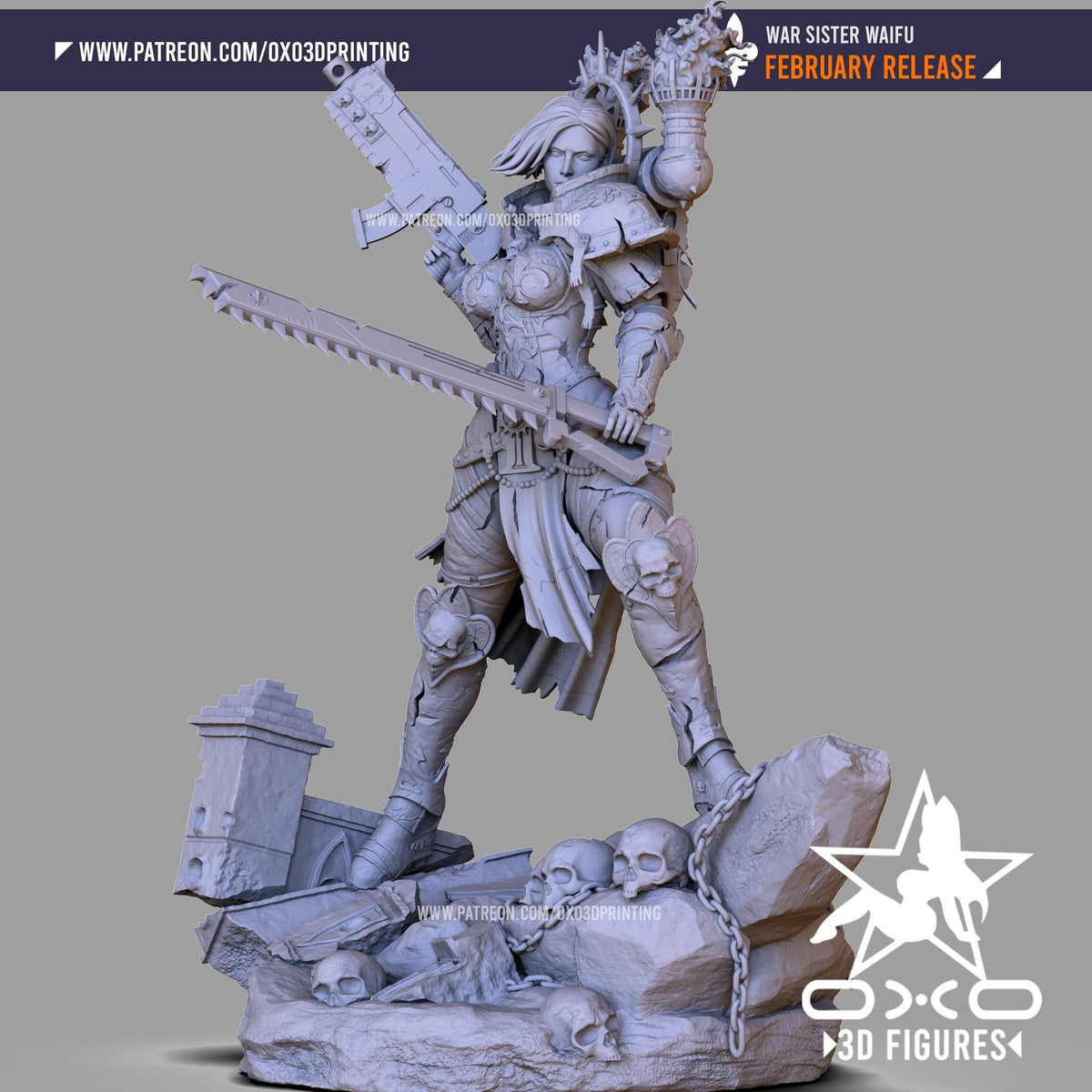 Warrior Sister NSFW 3D Printed Statue – Mature Sci-Fi Warrior Resin Collectible, Made to Order for Adult Collectors