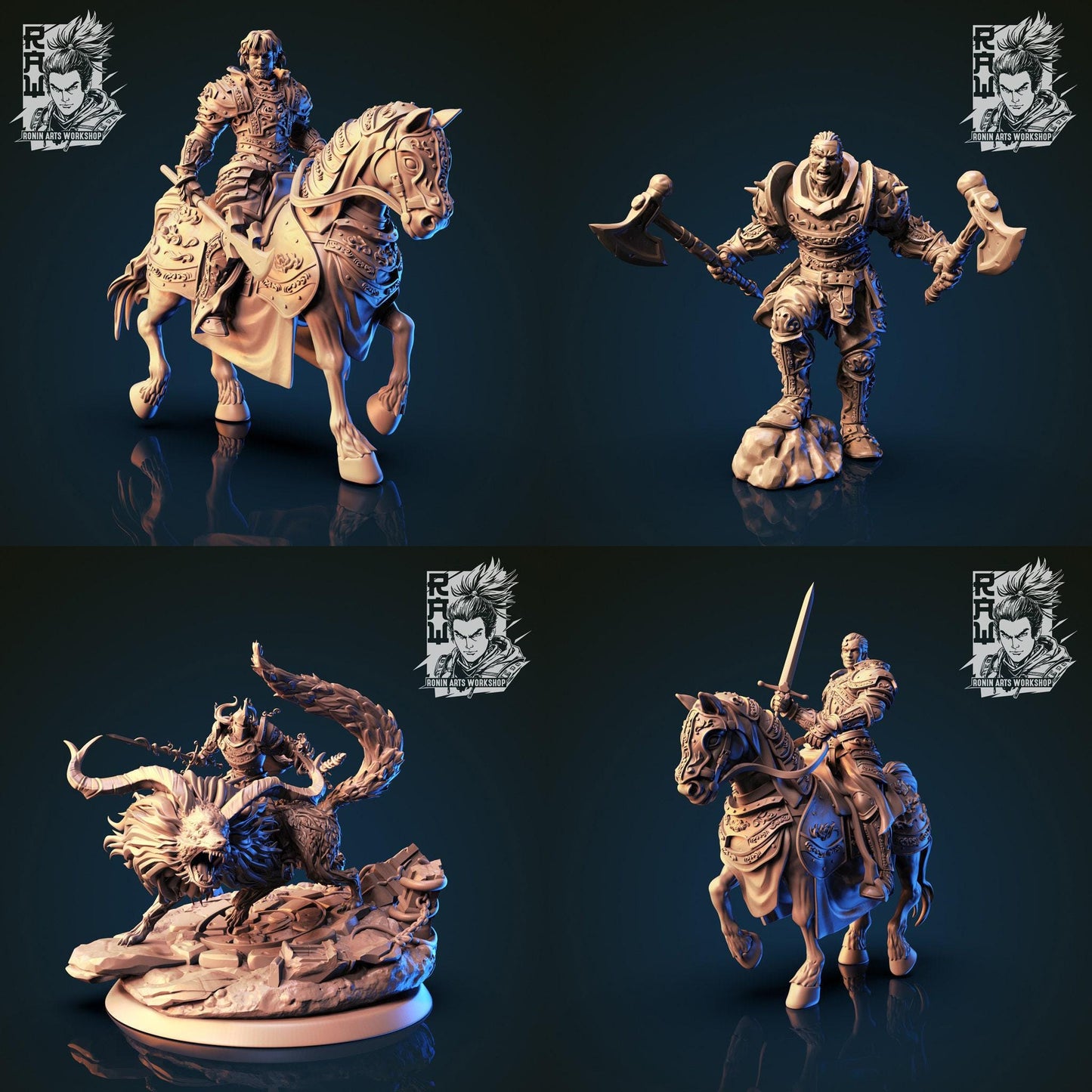 Corrupted Knights: Embrace the Darkness with 3D-Printed Miniatures in 35mm Scale for DnD, Pathfinder, and Collectible Miniature Enthusiasts