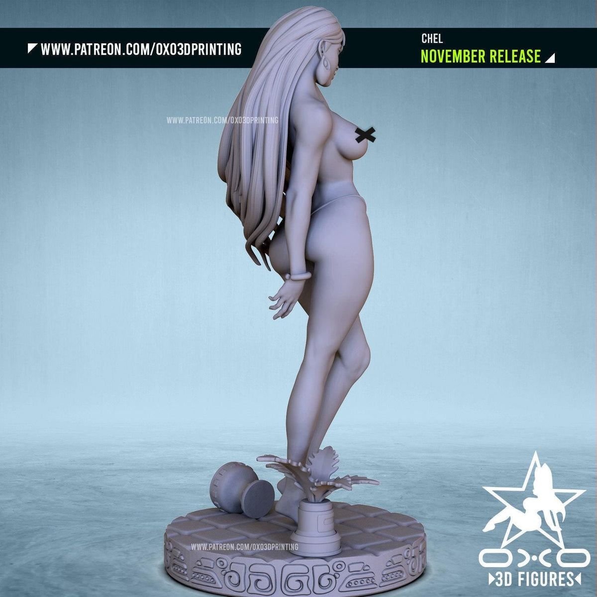 Chell Waifu Portal NSFW 3D Printed Statue – Mature Gaming Resin Collectible, Made to Order for Adult Collectors & Fans