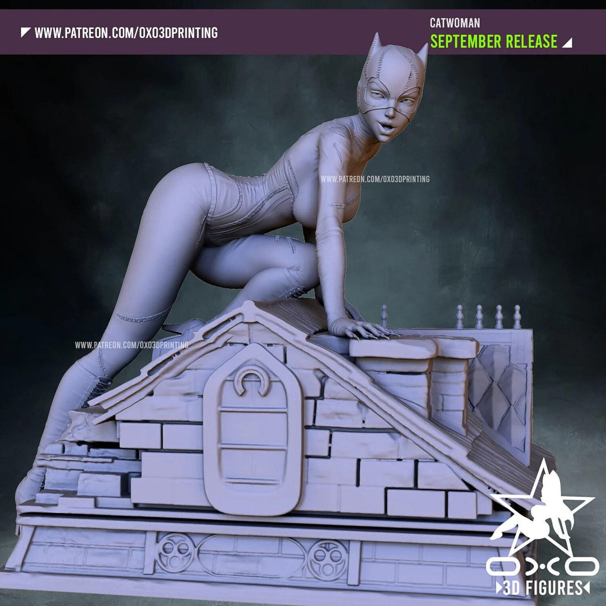 Catwoman NSFW 3D Printed Statue – Mature Gotham Cat Burglar Resin Collectible, Made to Order for Adult Collectors & Fans