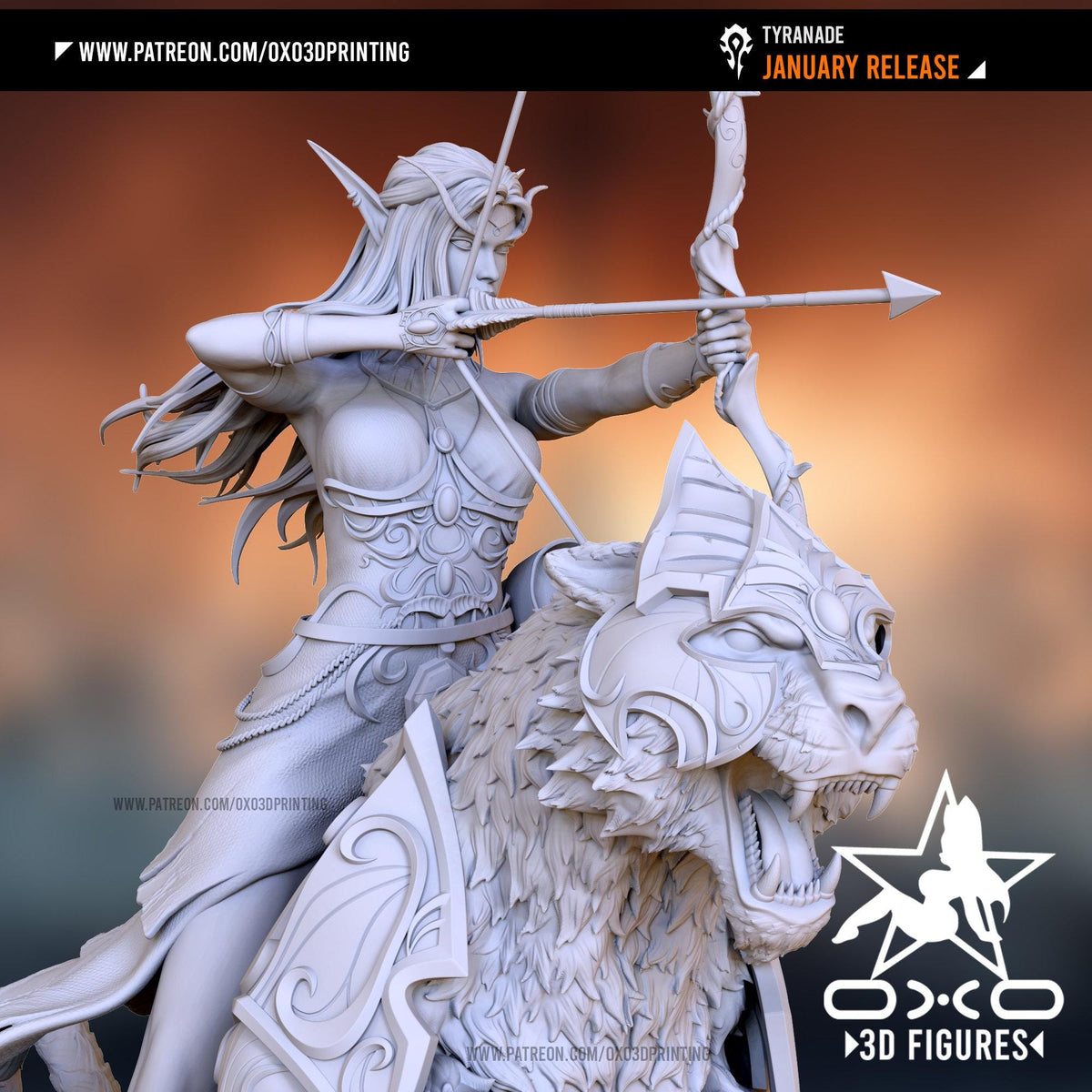 Tyrande Whisperwind NSFW 3D Printed Statue – Mature Fantasy Resin Collectible, Made to Order for Adult Collectors & Fans