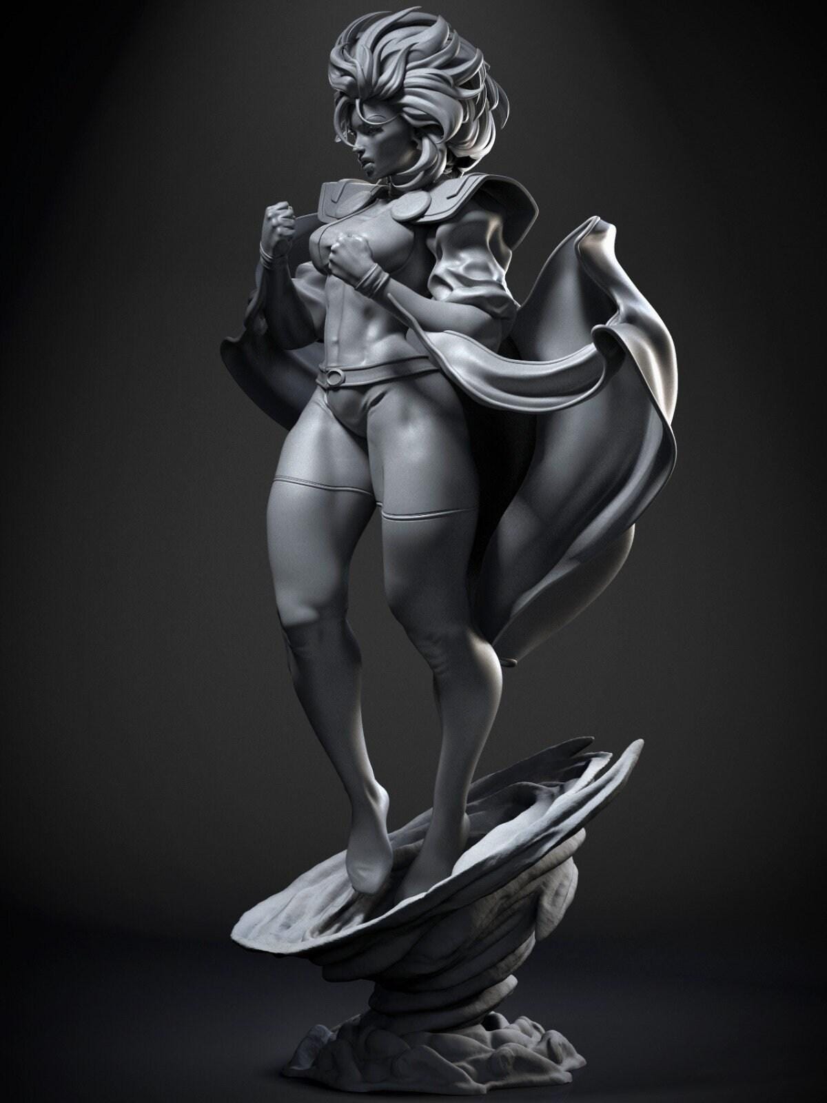 Storm NSFW 3D Printed Statue – Mature Superhero Resin Collectible, Made to Order for Adult Collectors and Hobbyists