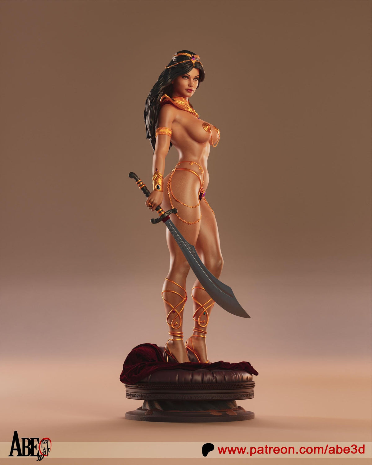 Dejah Thoris NSFW 3D Printed Statue – Mature Martian Princess Resin Collectible, Made to Order for Adult Collectors
