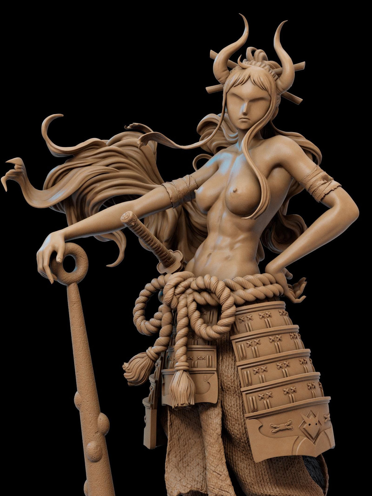a statue of a woman holding a sword