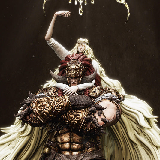 Starscourge Radahn Hand-Painted 3D Resin Statue - Elden Ring Collectible Figure, Ready-to-Display Demigod Boss