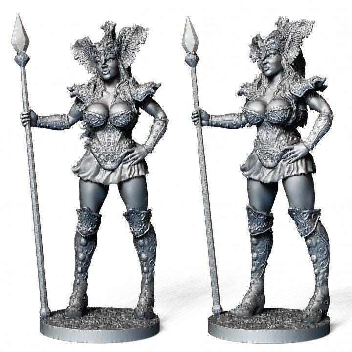 Majestic Valkyria 3D Printed Resin Collectible Statue: Detailed Warrior Maiden Figure