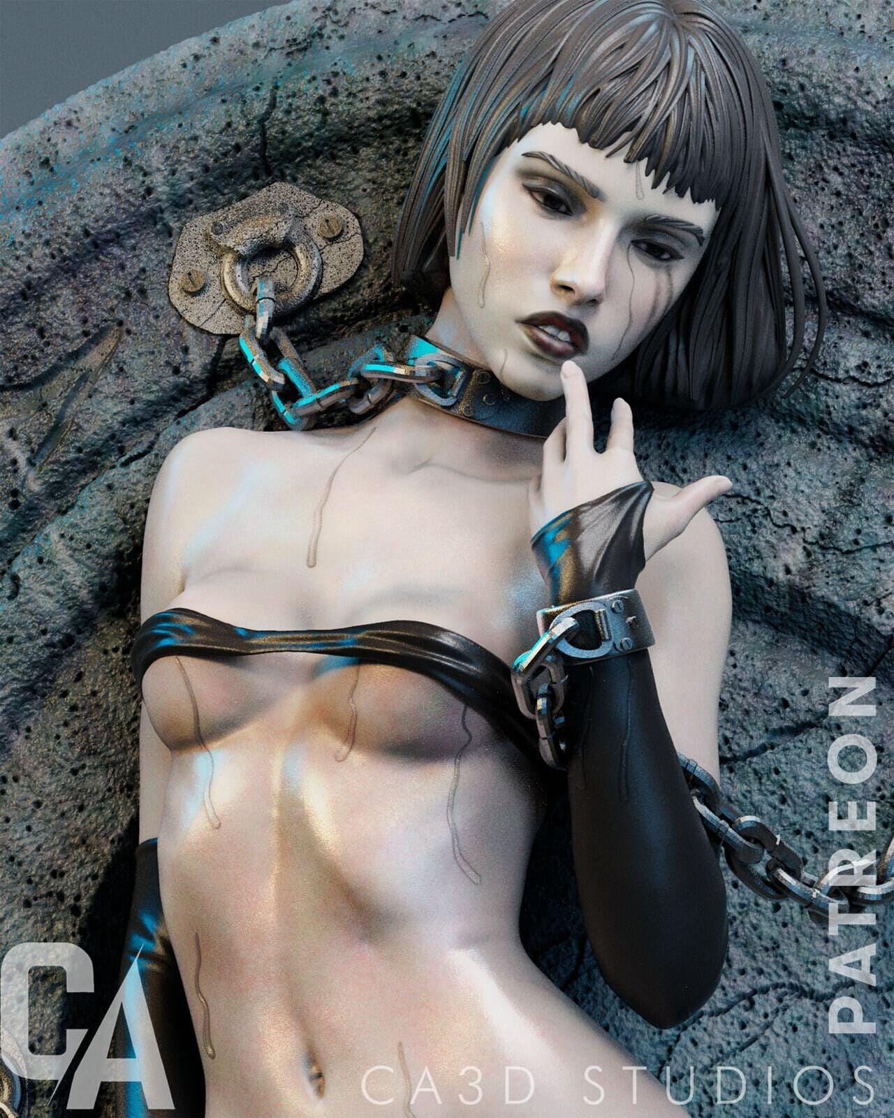 Luis Royo's 'Prohibited' Art 3D Print - Intricate & Stunning - Essential Collectible for Fantasy Art Enthusiasts, SFW, NSFW