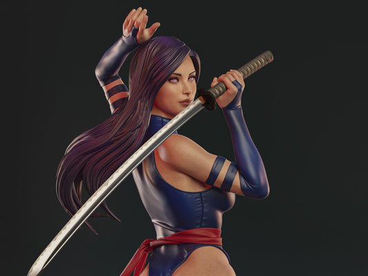 Psylocke 3D Print Collectible Statue: X-Men Telepathic Ninja Figure